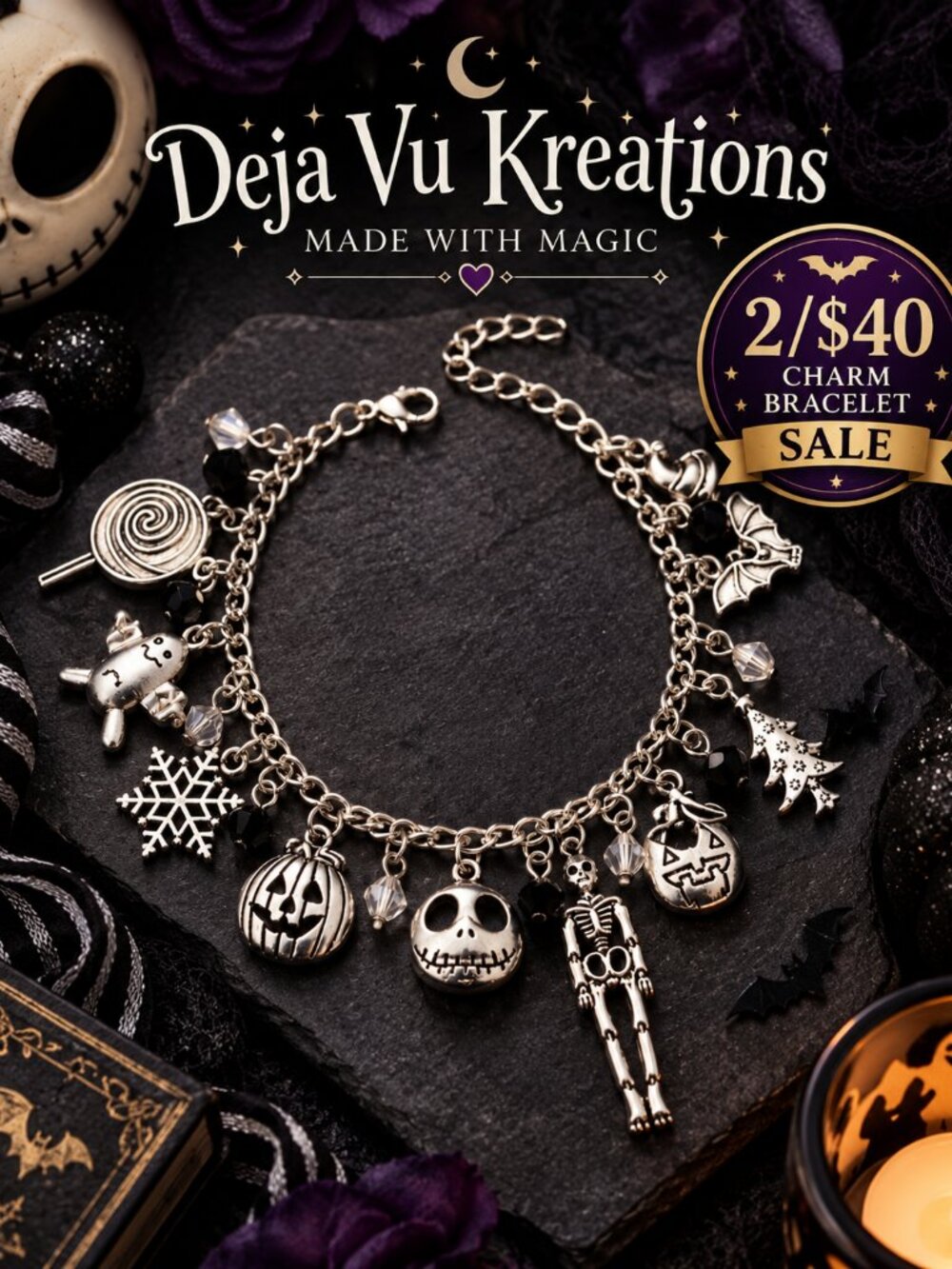 Nightmare Before Christmas Charm Bracelet